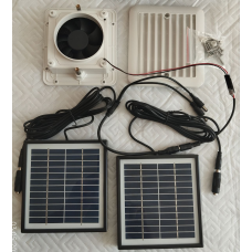 Вентилятор автофургону 12V з живленням від сонячних панелій 2х5W