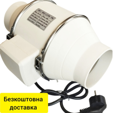 Вентилятор HF-100 канальний D 100 мм змішаного типу Вентилятор HF-100 канальний D 100 мм змішаного типу