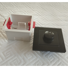 Регулятор обертів скло-пластик димер вентилятора Glass black з коробкою монтажною