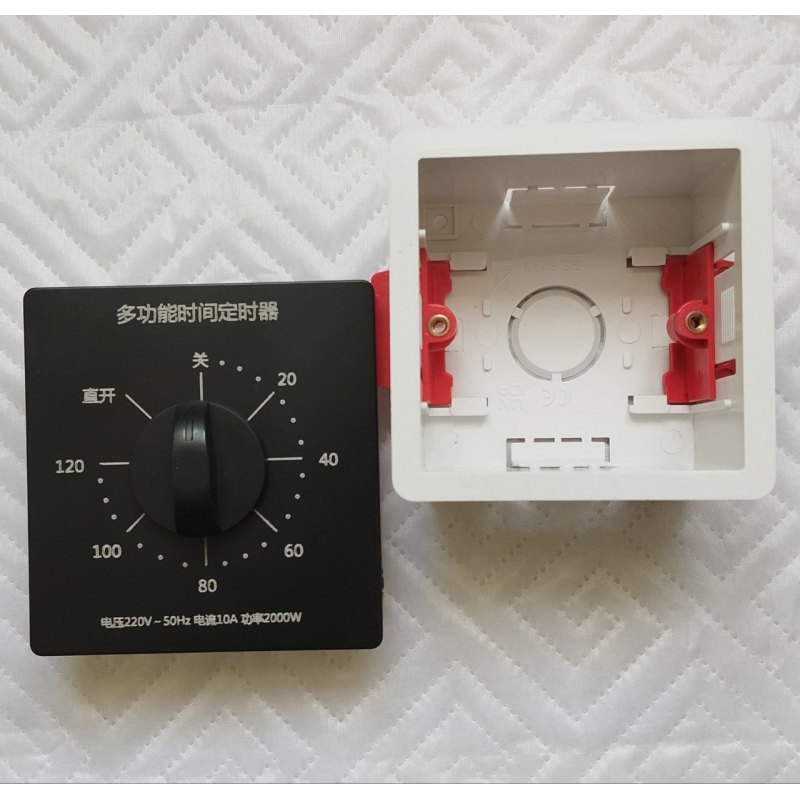 Таймер затримки відключення 120 хв. з монтажною коробкою врізний чорний